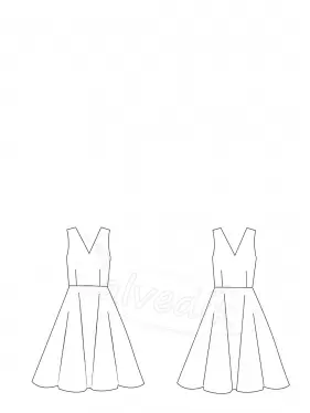 Bell-Shaped Dress Pattern K-7090 
